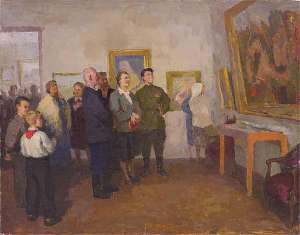Картина Горелов Г.Н. В музее. 1940-е гг. Холст, масло.
