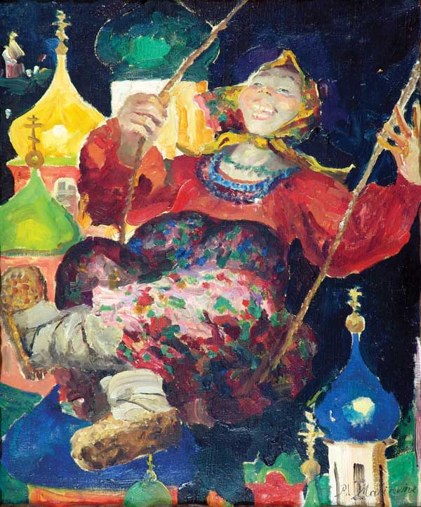 Картина Малявин Ф.А. Качели.  Холст, масло.