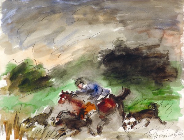 Hunting with greyhounds.