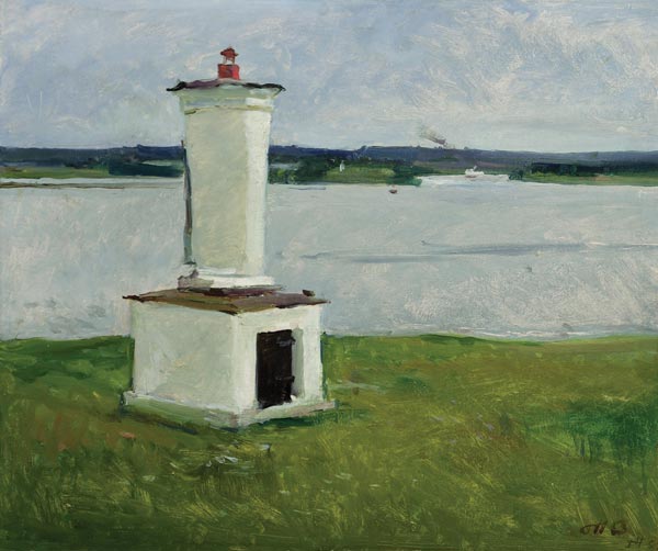 Картина Нисский Г.Г. Маяк в Пестово. 1953 г. Картон, масло.