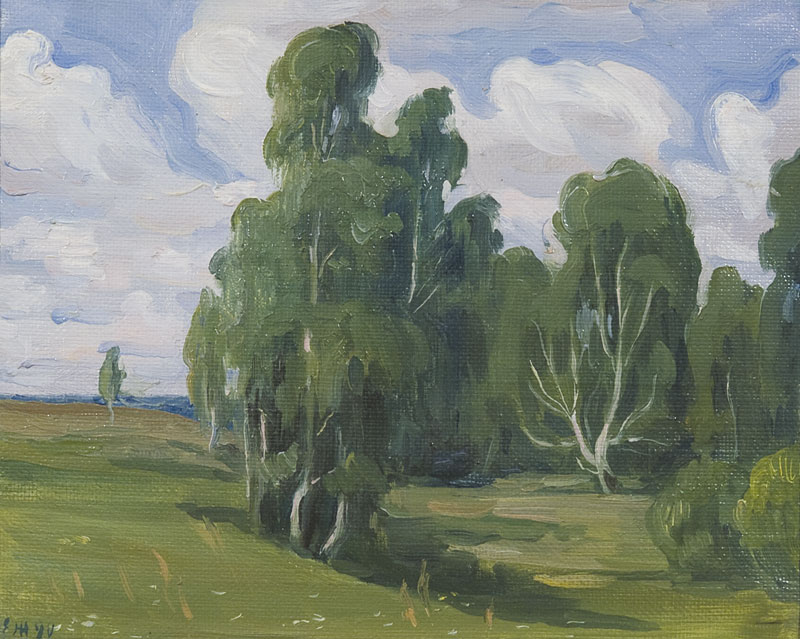 Картина Журухин Е.П. Лето. 1970-е гг. Картон, масло.